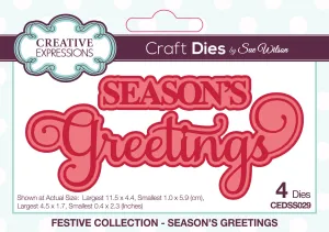 Creative Expressions Sue Wilson Season's Greetings Craft Die