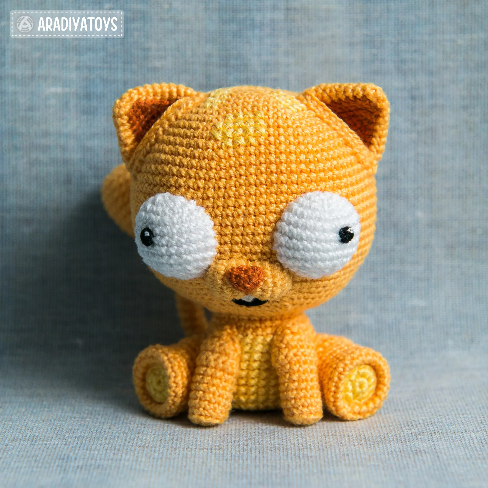 Crochet Pattern of Cat Martin from "AradiyaToys Design" (Amigurumi tutorial PDF file) / cute cat crochet pattern by AradiyaToys