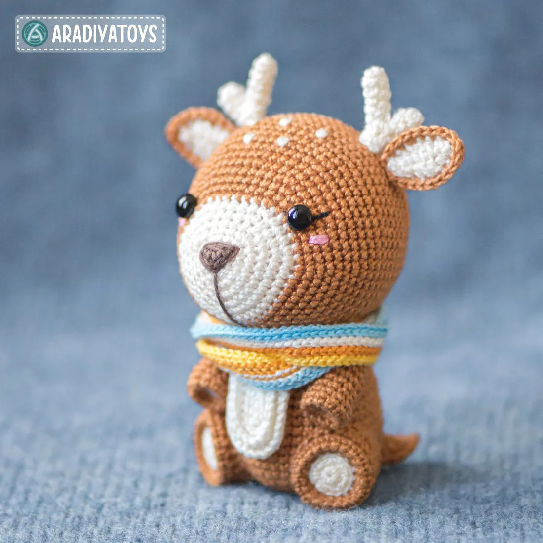 Crochet Pattern of Deer Kira from "AradiyaToys Design" (Amigurumi tutorial PDF file) / cute deer crochet pattern by AradiyaToys