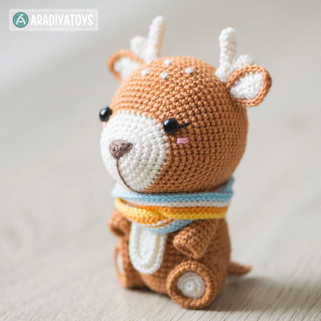 Crochet Pattern of Deer Kira from "AradiyaToys Design" (Amigurumi tutorial PDF file) / cute deer crochet pattern by AradiyaToys