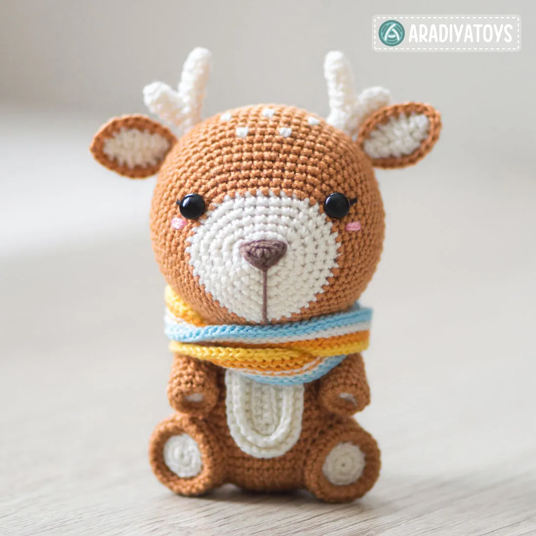 Crochet Pattern of Deer Kira from "AradiyaToys Design" (Amigurumi tutorial PDF file) / cute deer crochet pattern by AradiyaToys