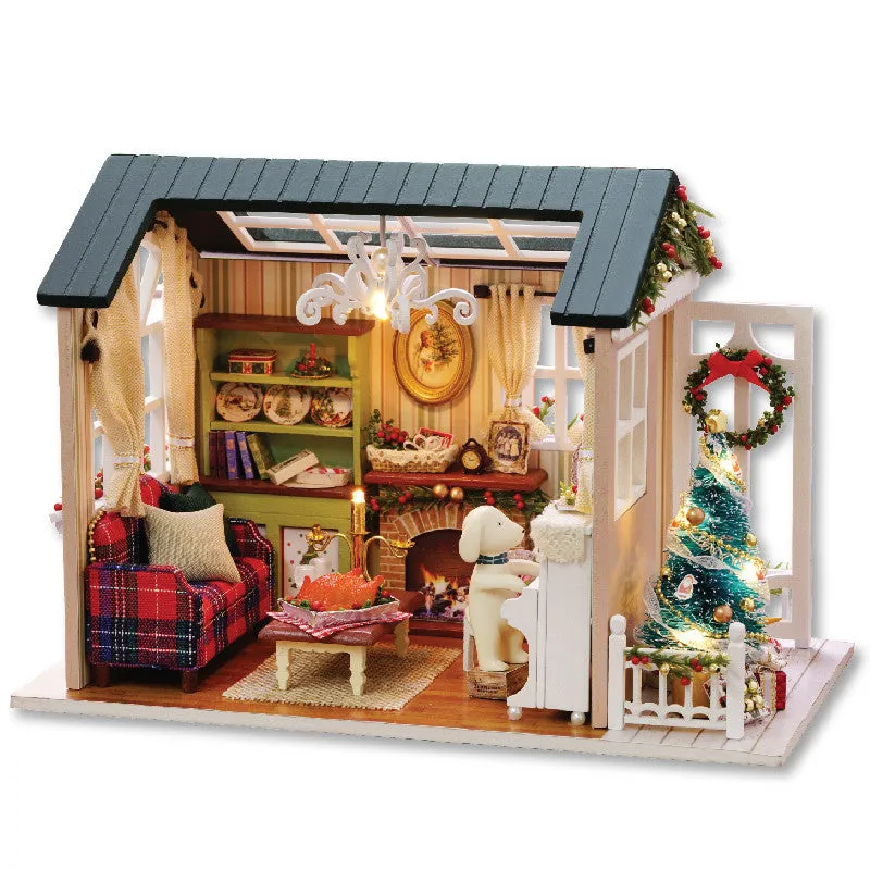 Diy Miniature Wooden Doll House Furniture Kits Toys Handmade Craft Miniature Model Kit DollHouse Toys Gift For Children Z009