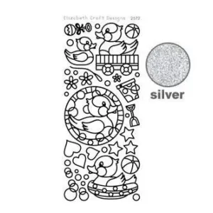 Elizabeth Craft Design - Rubber Ducky Peel-Off Stickers Silver*