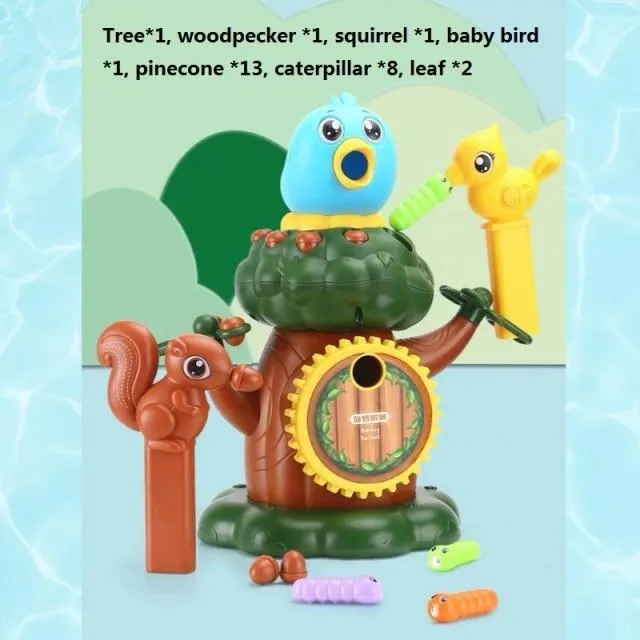 Family Toys Woodpecker Magnetic Catch the Worm Animal Feeding Game Small Birds Children Educate Fishing Toys Set Kids Gift Kit