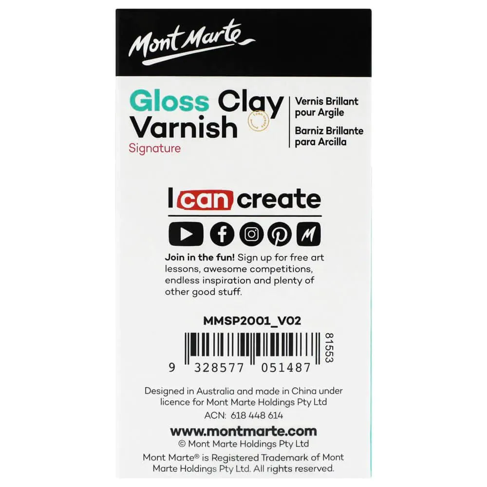 Gloss Clay Varnish Signature 120ml - Mont Marte