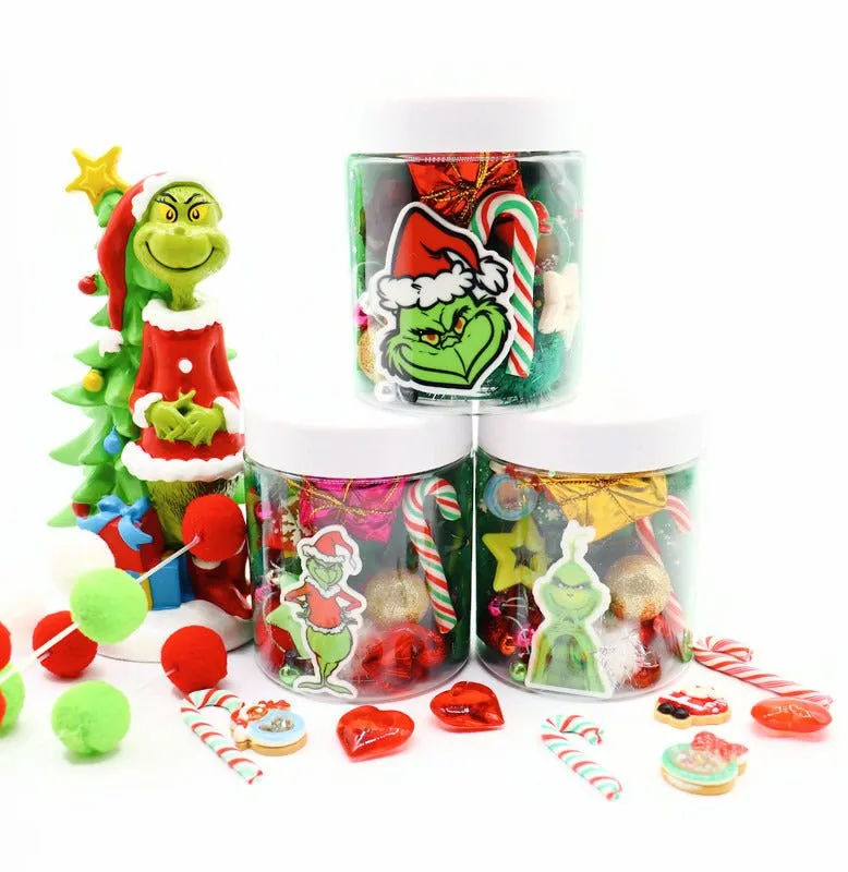 Grinch Christmas Playdough jar