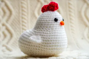 Hand crocheted Chicken - White