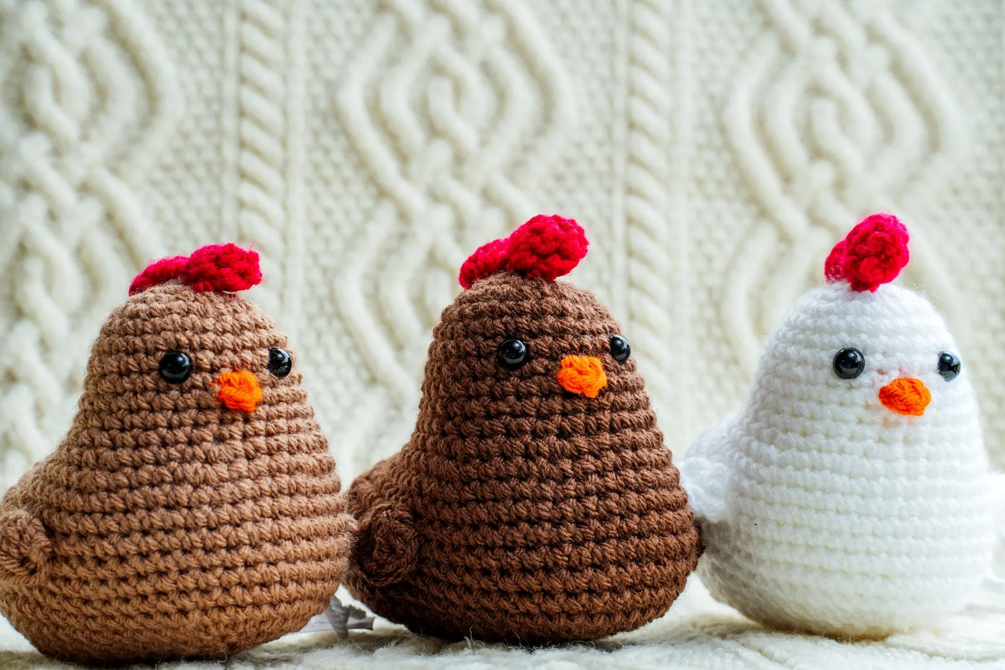 Hand crocheted Chicken - White