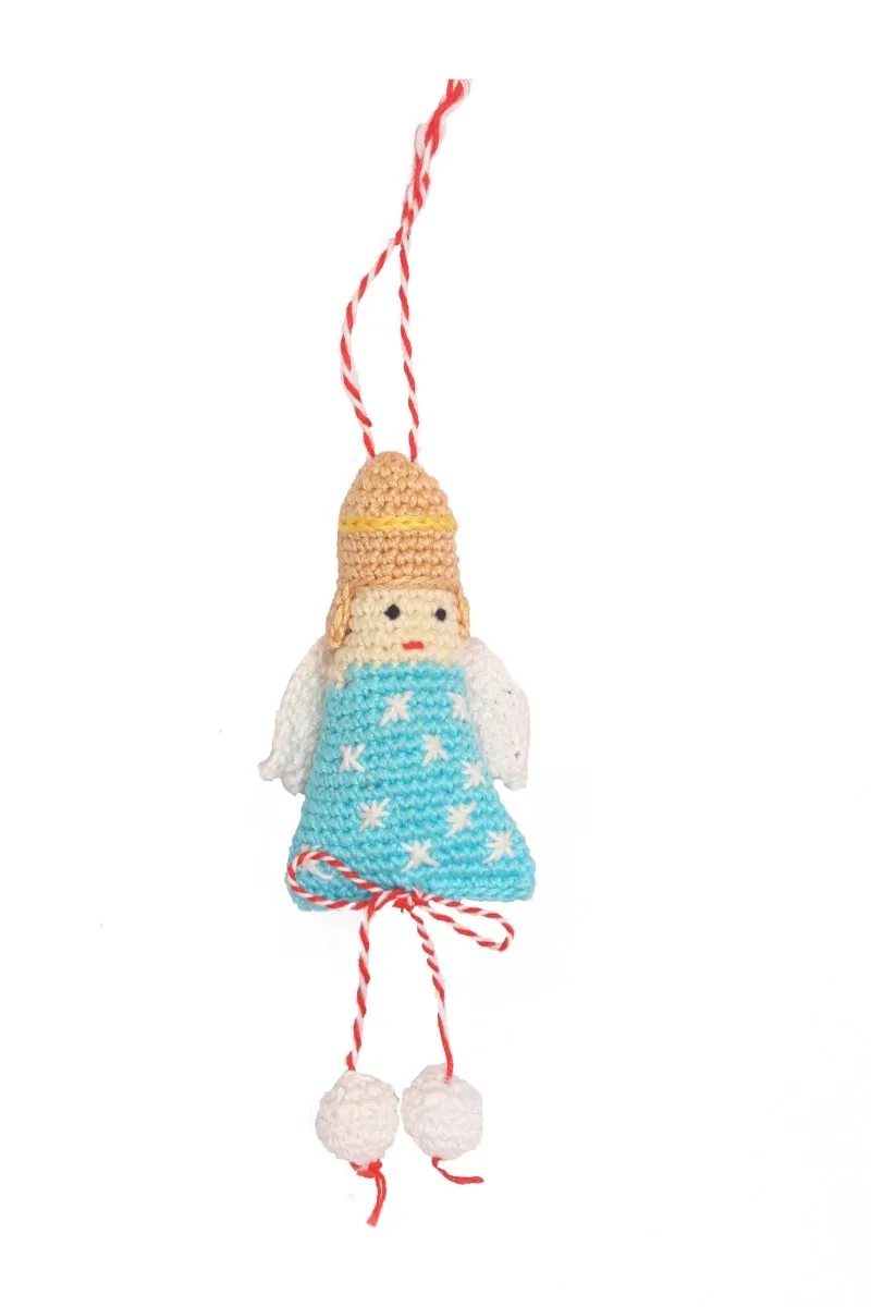 Happy Threads Handcrafted Amigurumi Christmas Tree Ornament- Angle Doll