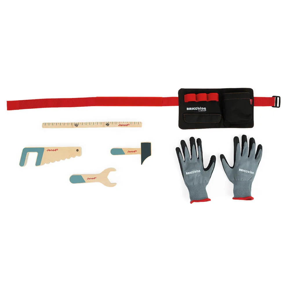 Janod Brico'kids Tool Belt And Gloves Set