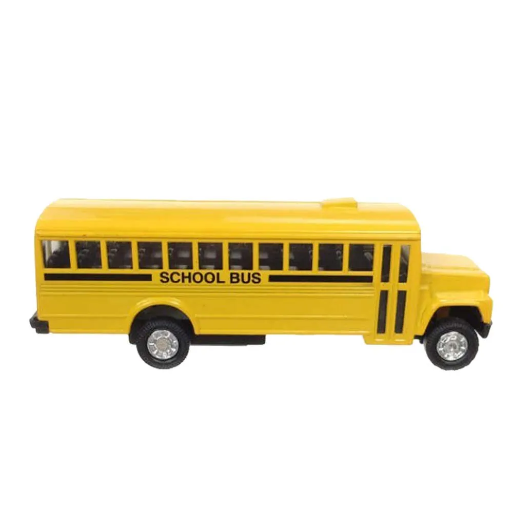 Kicko Diecast Friction School Bus - Pull Back 5 Inches Long Metal School Bus - Die-Cast