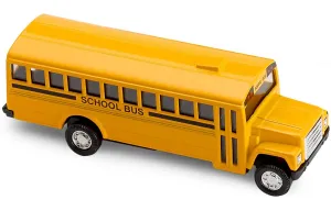 Kicko Diecast Friction School Bus - Pull Back 5 Inches Long Metal School Bus - Die-Cast