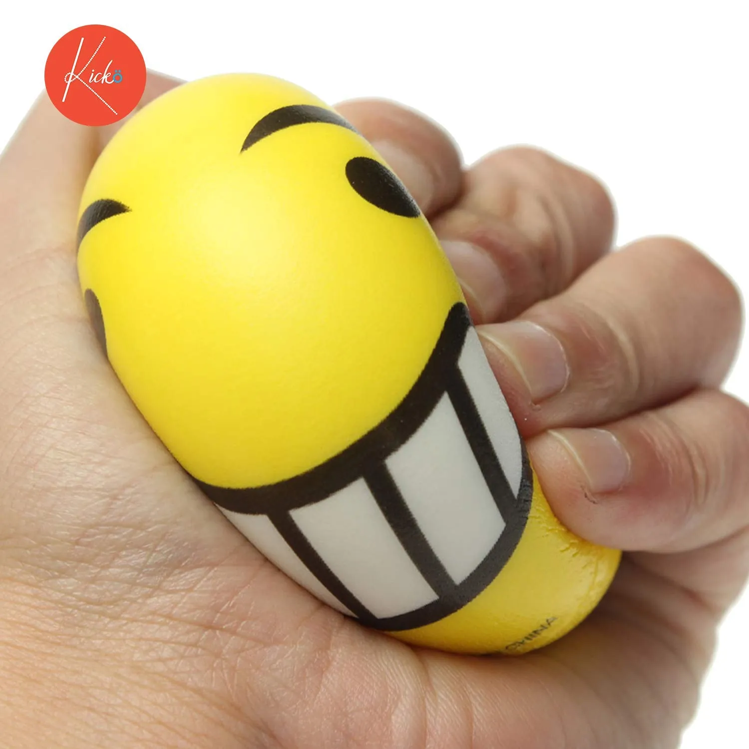 Kicko Emoji Squish Balls - 12 Pack - Emoticon Play Balls - for Party Favors, Stress