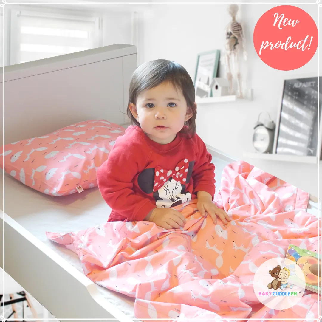 Little Fox in Pink -  Babycuddleph Toddlers kit (Pillow & Blanket)