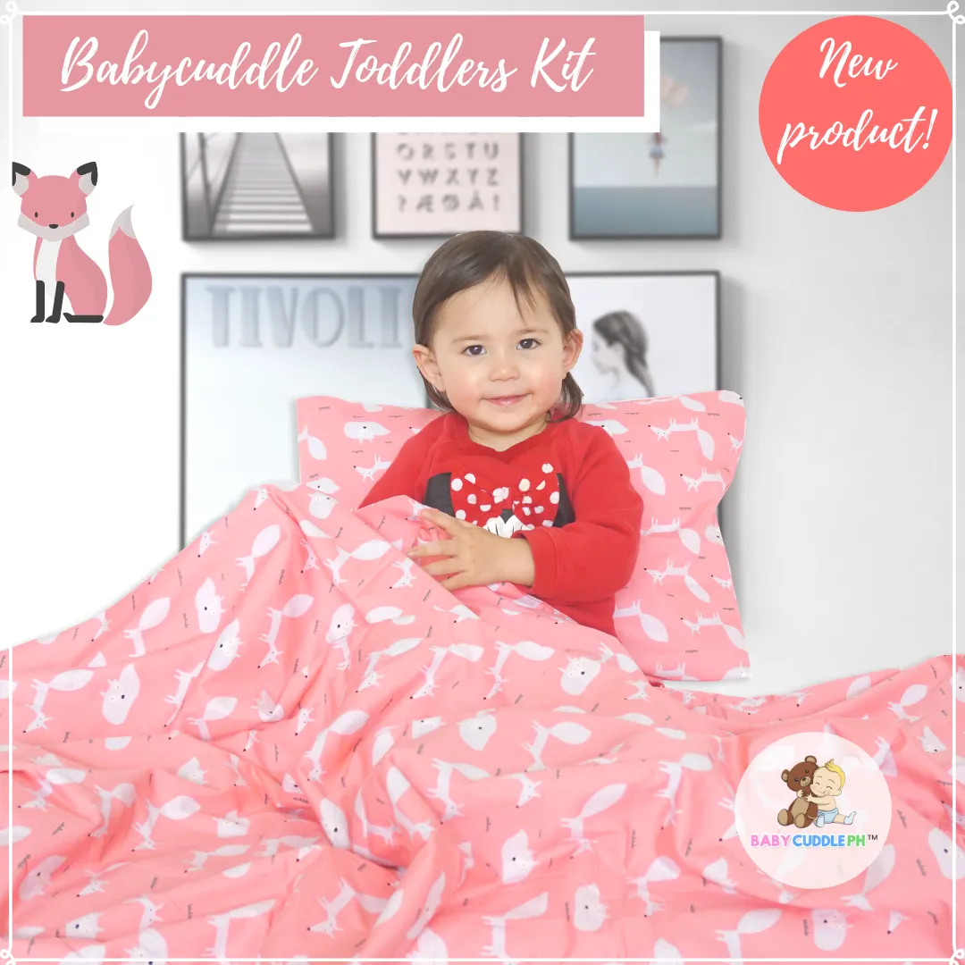 Little Fox in Pink -  Babycuddleph Toddlers kit (Pillow & Blanket)