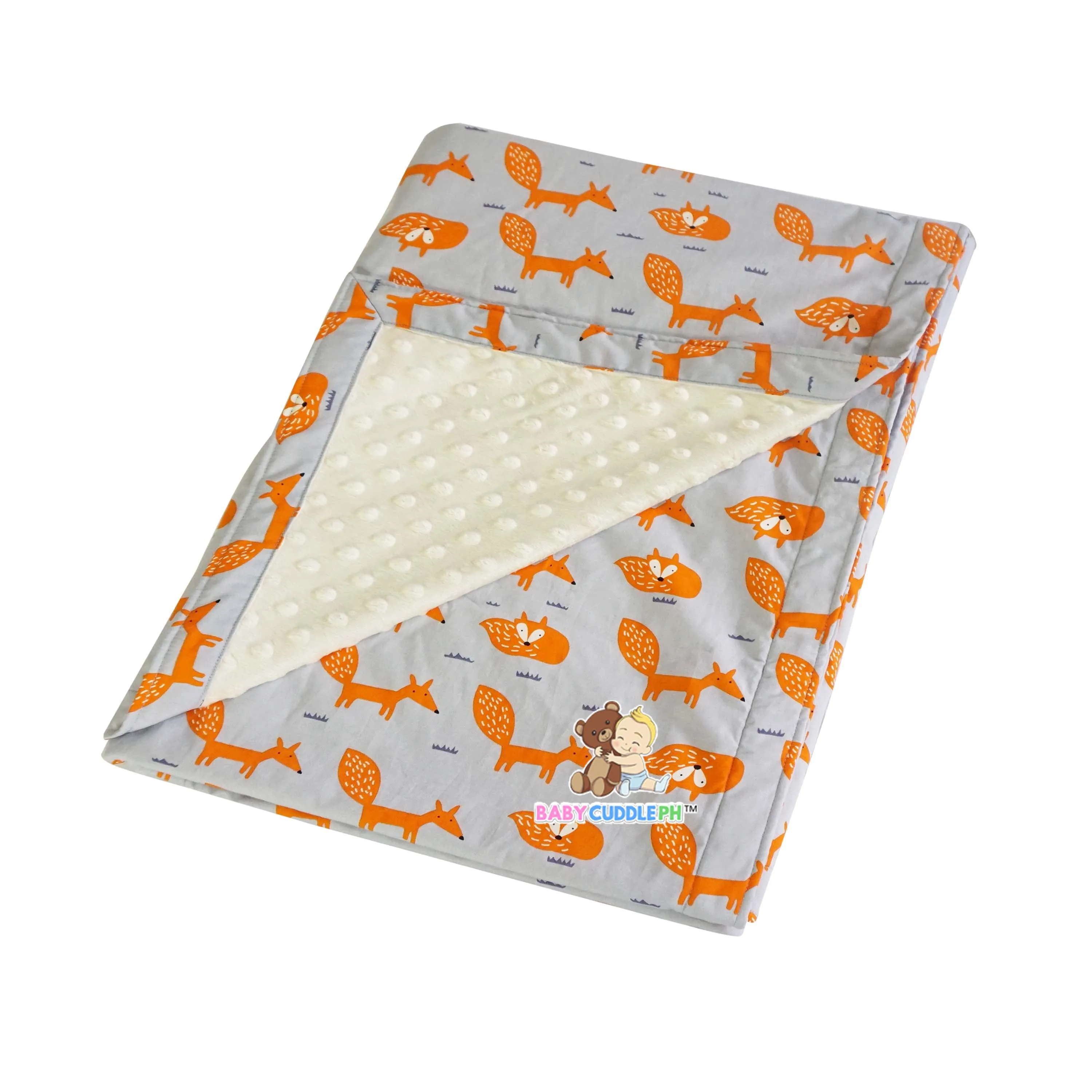 Little Fox in Tangerine -  Babycuddleph Toddlers kit (Pillow & Blanket)