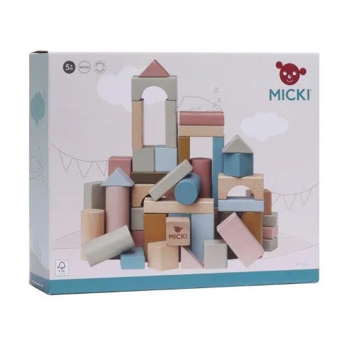 MICKI Premium - Wooden Building Blocks 60 pcs