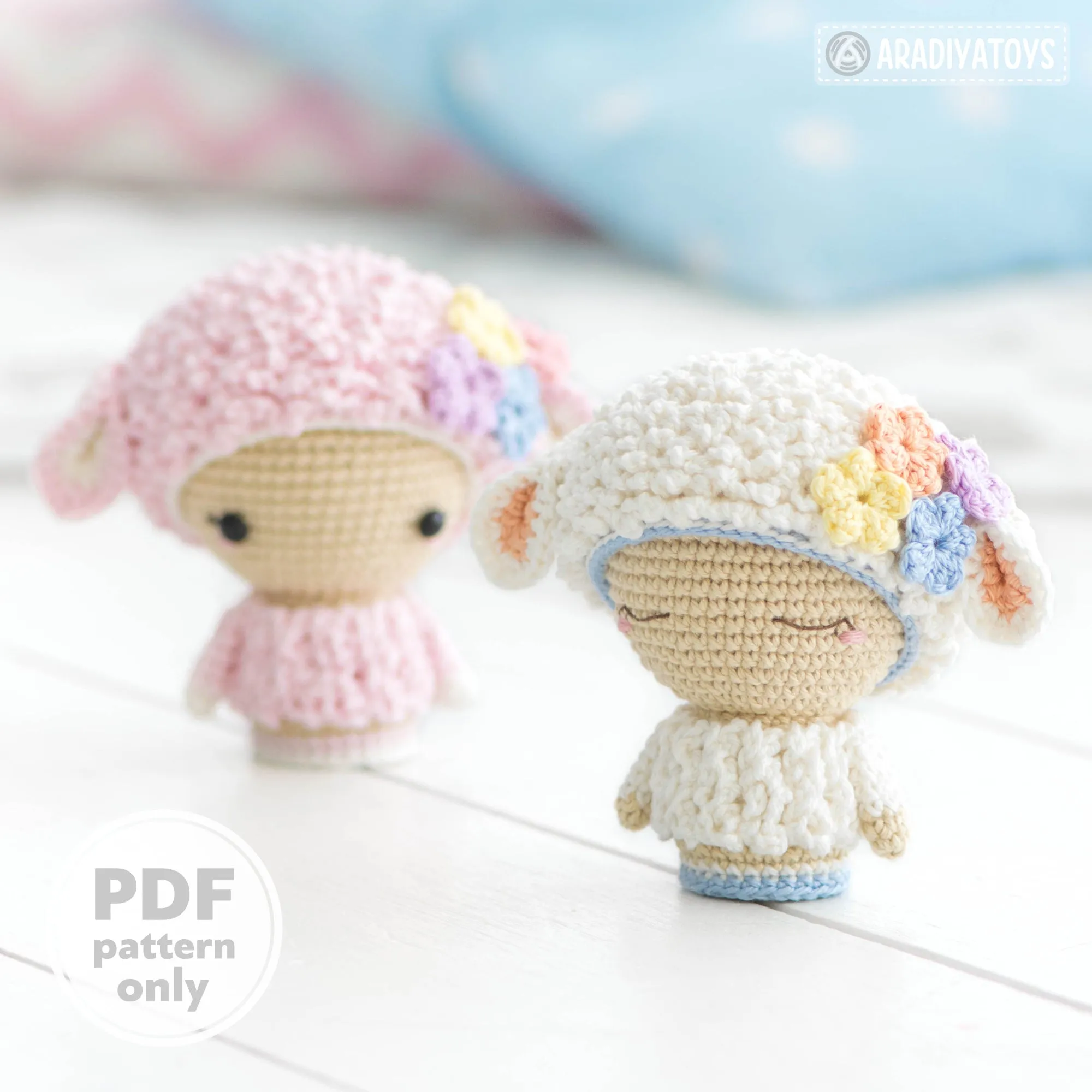 Mini Wendy the Lamb from "AradiyaToys Minis” collection / small doll crochet pattern by AradiyaToys (Amigurumi tutorial PDF file)