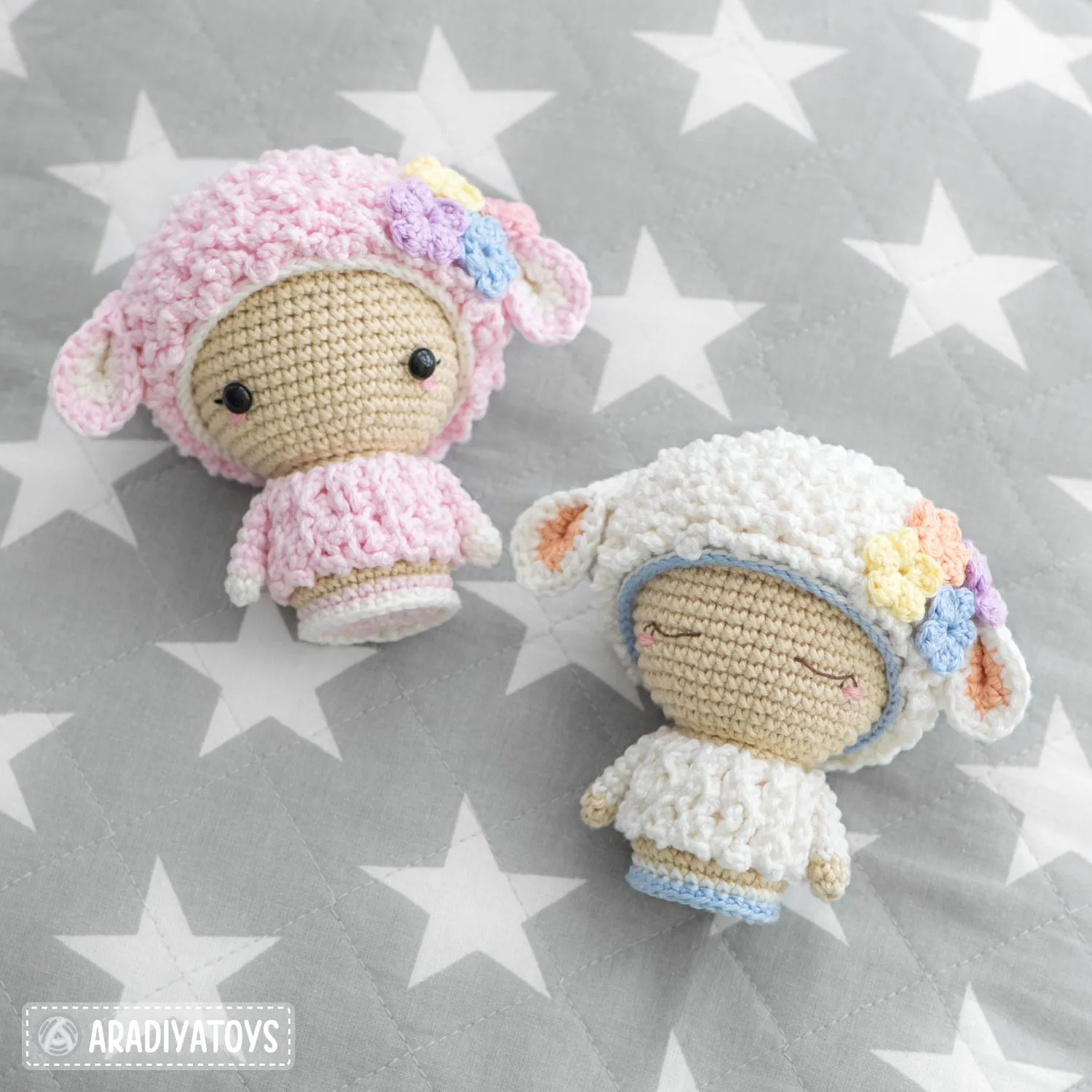 Mini Wendy the Lamb from "AradiyaToys Minis” collection / small doll crochet pattern by AradiyaToys (Amigurumi tutorial PDF file)