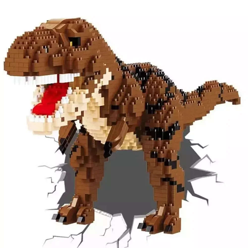 MOC  Compatible  4 New Balody Dinosaur Blocks Classic Cartoon Anime Diamond Building Blocks Triceratops Model Tyrannosaurus Rex Bricks Toys