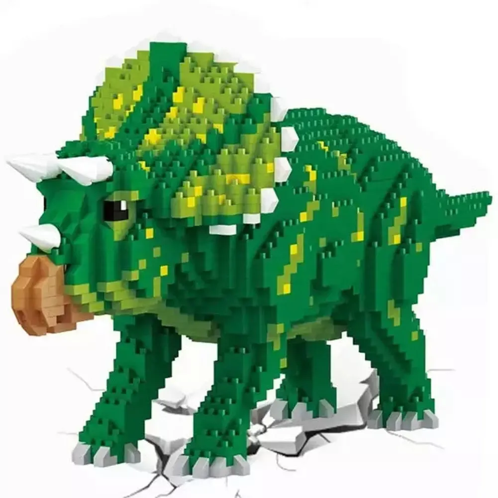 MOC  Compatible  4 New Balody Dinosaur Blocks Classic Cartoon Anime Diamond Building Blocks Triceratops Model Tyrannosaurus Rex Bricks Toys