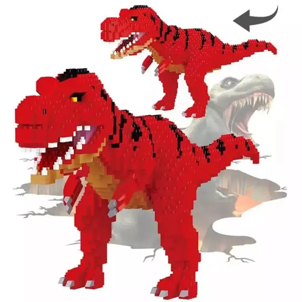 MOC  Compatible  4 New Balody Dinosaur Blocks Classic Cartoon Anime Diamond Building Blocks Triceratops Model Tyrannosaurus Rex Bricks Toys