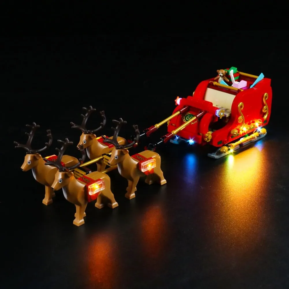 MOC  Compatible  LED Lighting Set for 40499 Santa's Sleigh Collectible Model Toy Light Kit, Not Included the Building Block