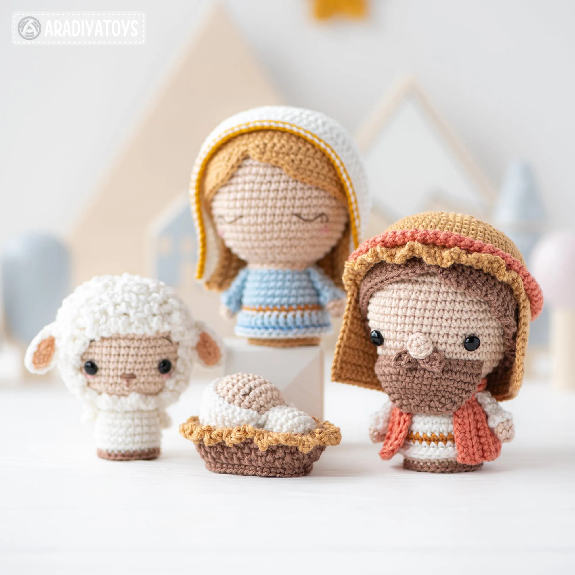 Nativity Minis from “AradiyaToys Minis” collection / christmas crochet pattern by AradiyaToys (Amigurumi tutorial PDF file), mini crochet