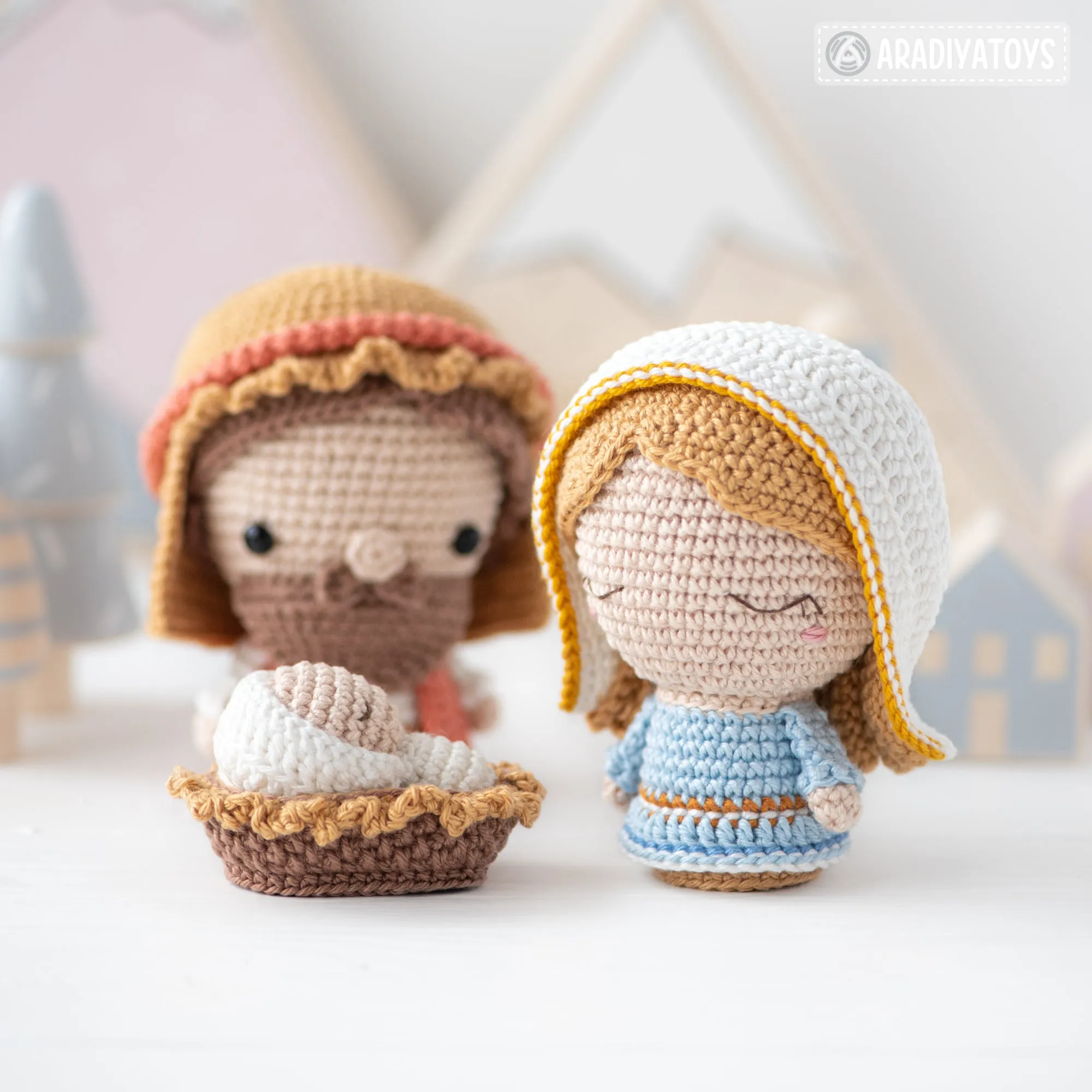 Nativity Minis from “AradiyaToys Minis” collection / christmas crochet pattern by AradiyaToys (Amigurumi tutorial PDF file), mini crochet