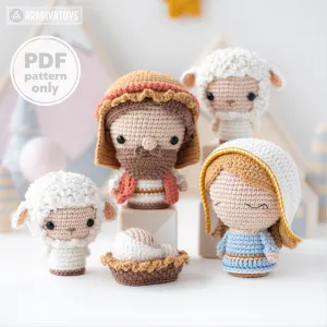 Nativity Minis from “AradiyaToys Minis” collection / christmas crochet pattern by AradiyaToys (Amigurumi tutorial PDF file), mini crochet