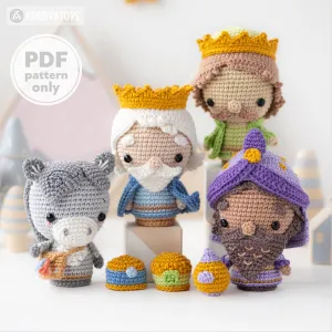 Nativity Minis set 2 from “AradiyaToys Minis” collection / christmas crochet pattern by AradiyaToys (Amigurumi tutorial PDF file) / mini