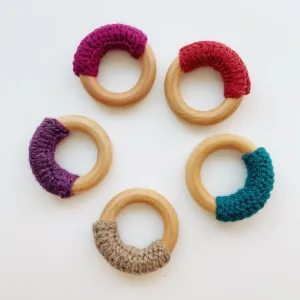 Natural Vegan 2.5" Maple Wood   Wool Baby Ring