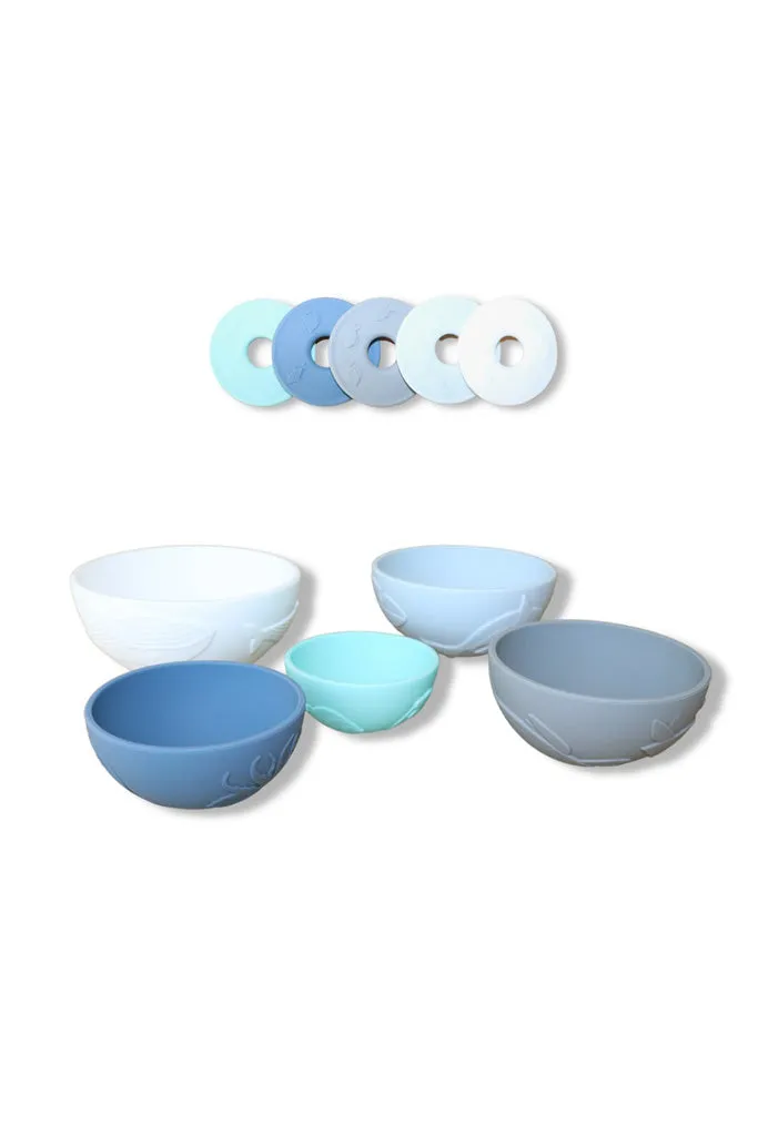 Ocean Stacking Cups Pack of 5 - Blue Grey