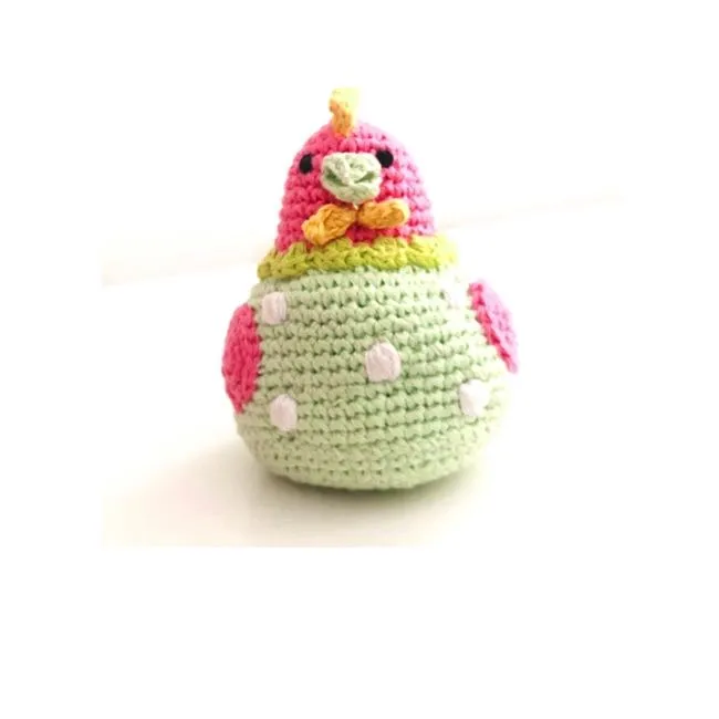 Pebble Baby Chicken Rattle - Pistachio