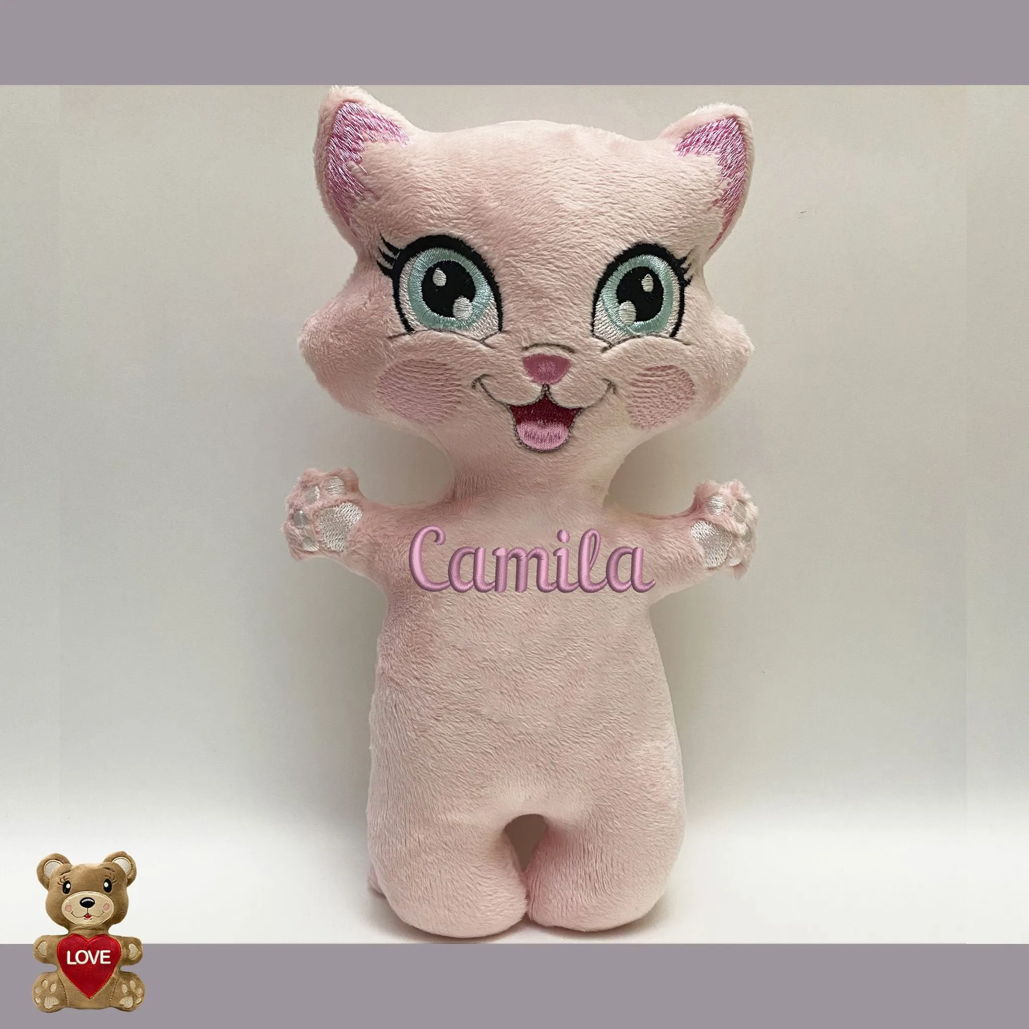 Personalised Cute Cat Stuffed toy ,Super cute personalised soft plush toy, Personalised Gift