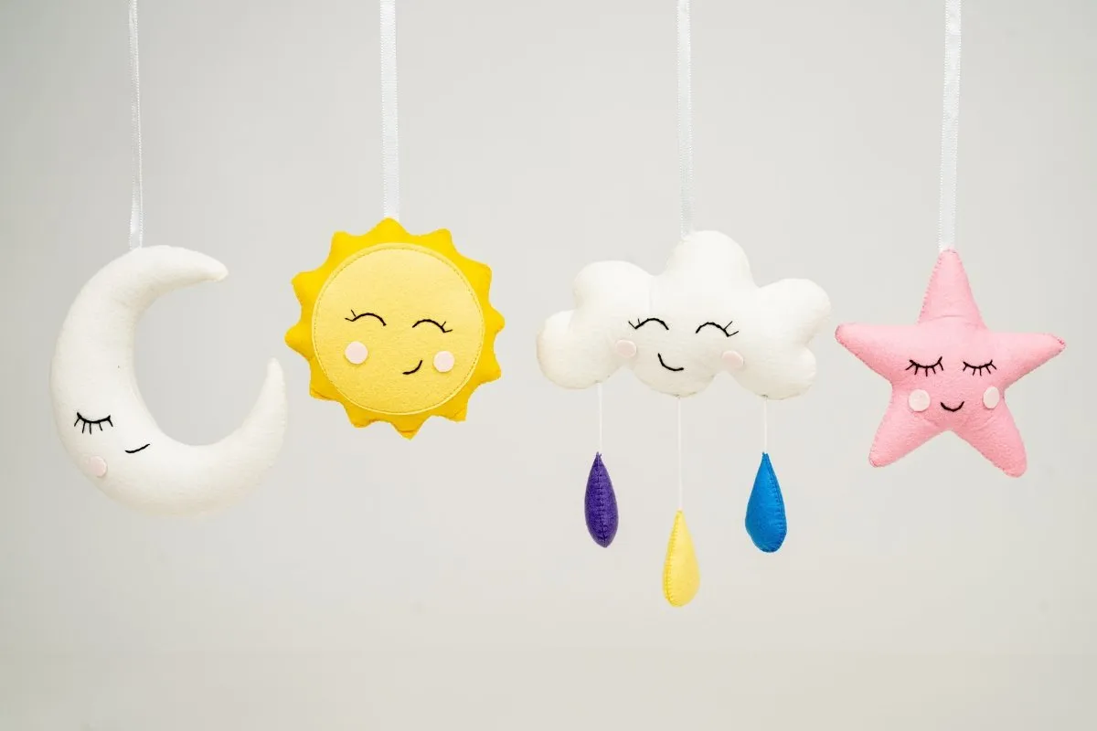 Rocking Potato Hanging Toy - Felt Star Moon Cloud