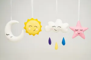 Rocking Potato Hanging Toy - Felt Star Moon Cloud