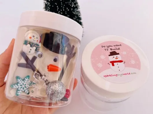 Snowman Playdough Jar