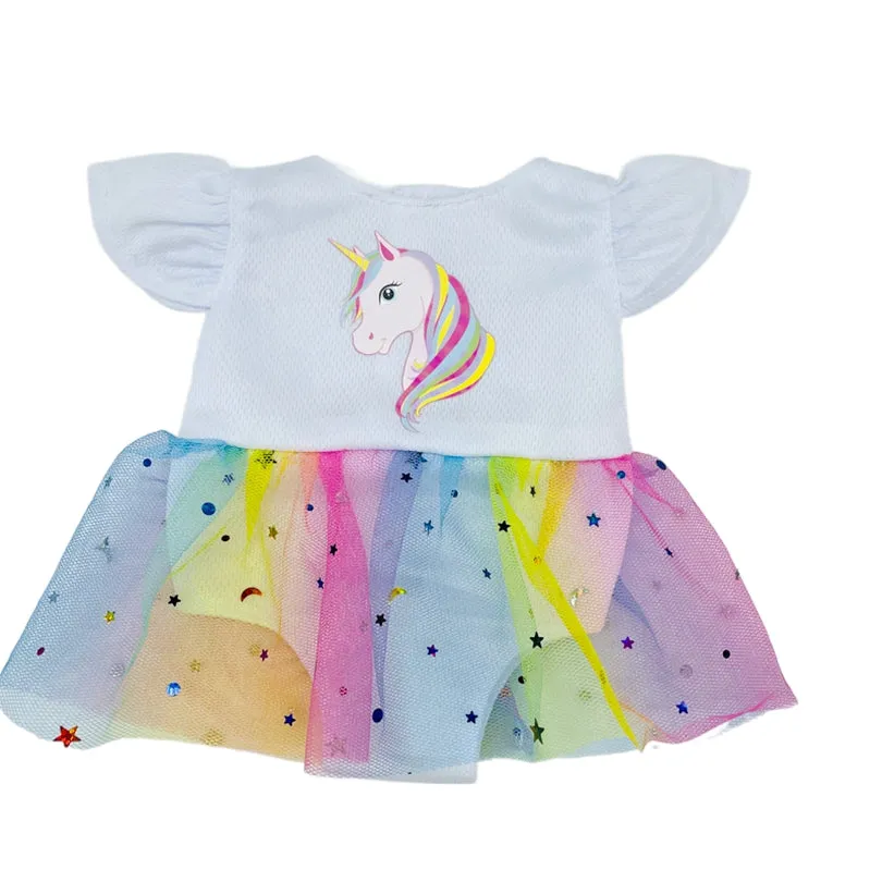 Sparkly Unicorn Yarn Dress for 18 Inch and Baby Dolls