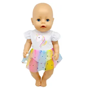 Sparkly Unicorn Yarn Dress for 18 Inch and Baby Dolls