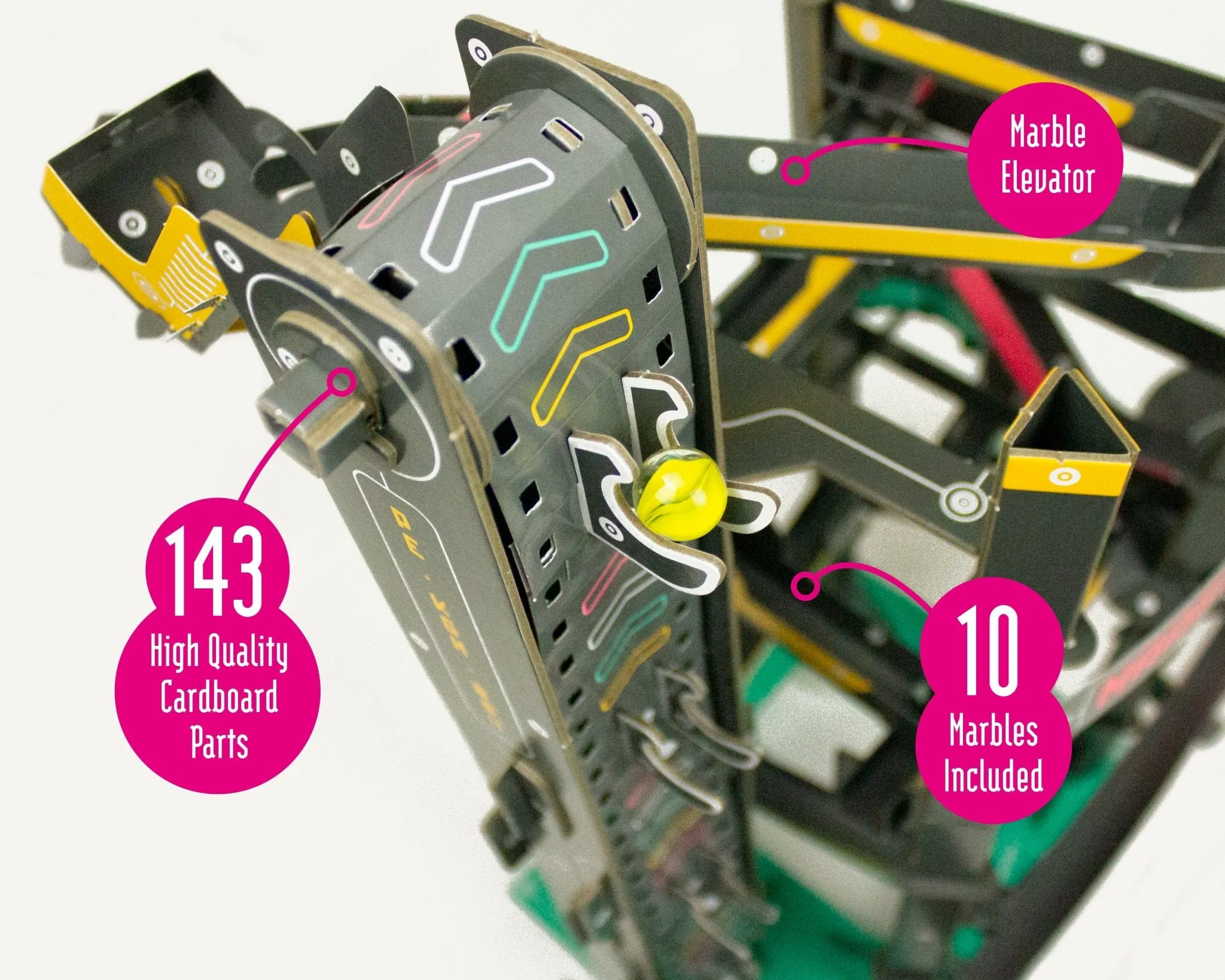 STEM Build - Marble Run with Three Neon Tracks