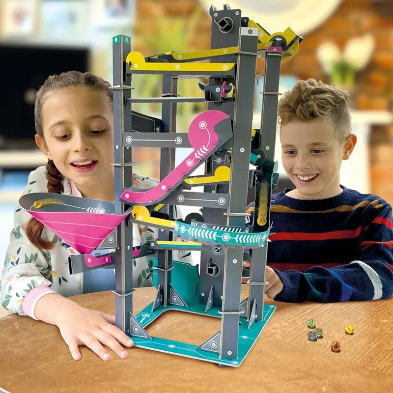 STEM Build - Marble Run with Three Neon Tracks