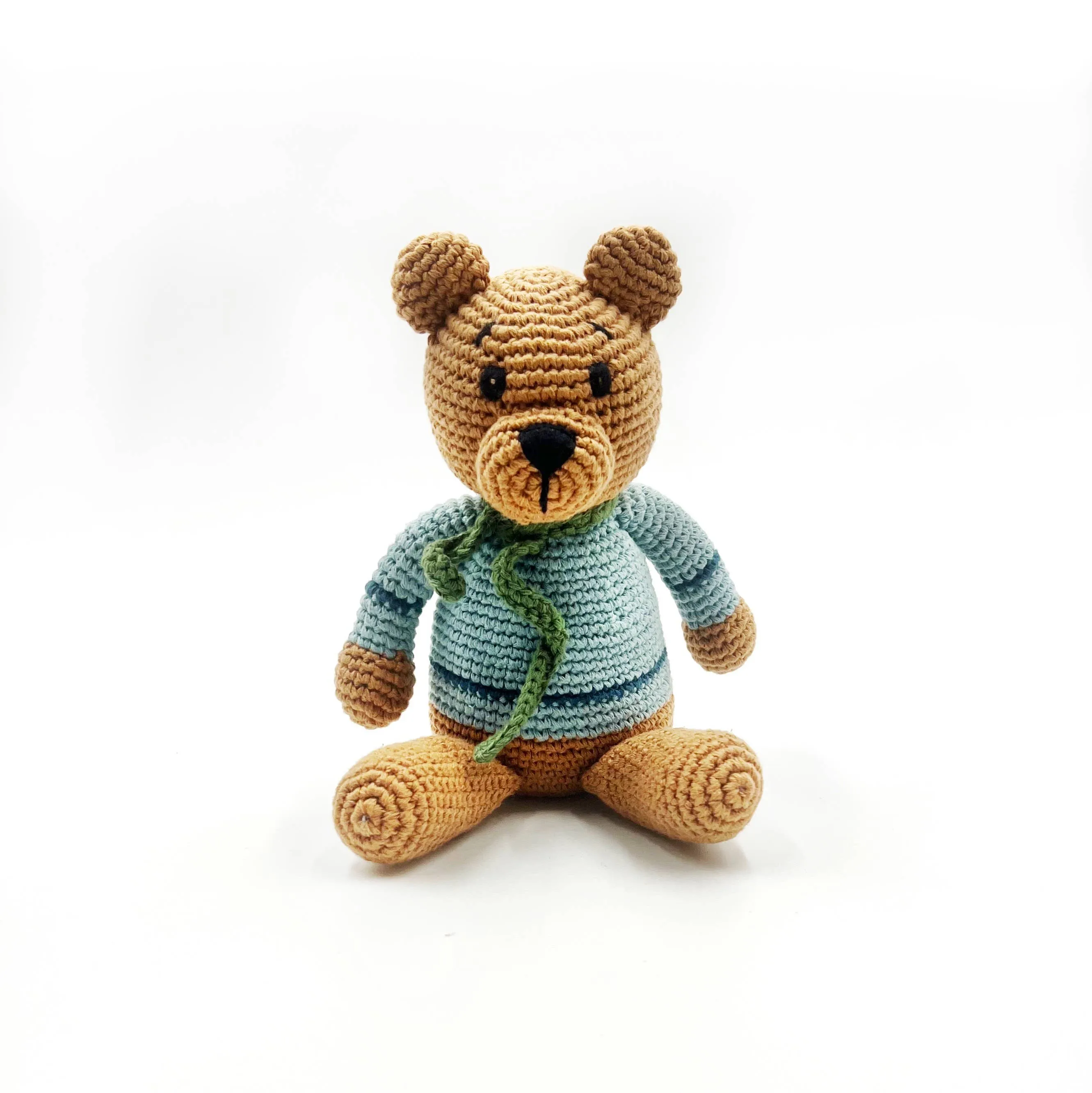 Teddy Bear Rattle: Duck Egg Blue