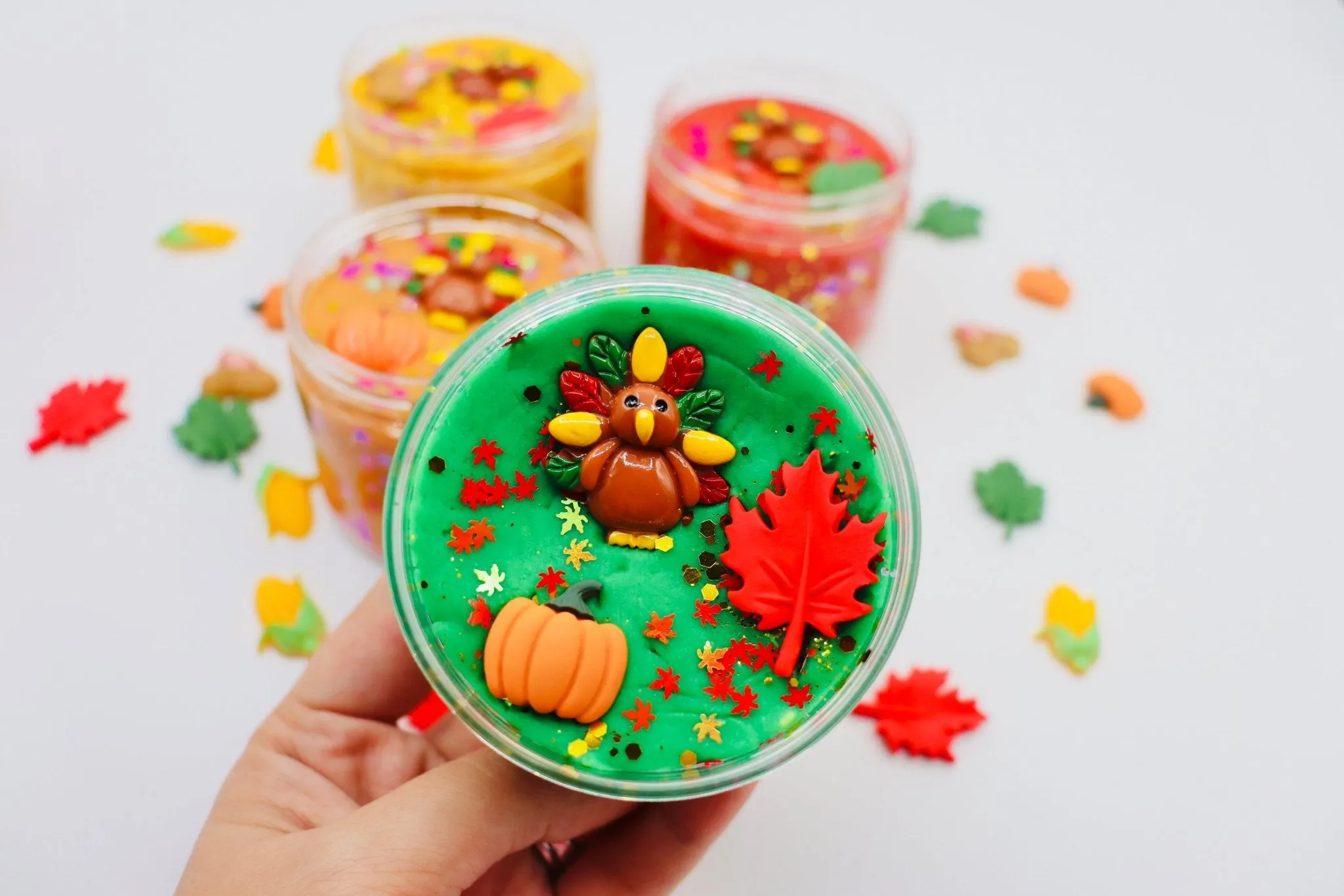 Thanksgiving playdough Jar