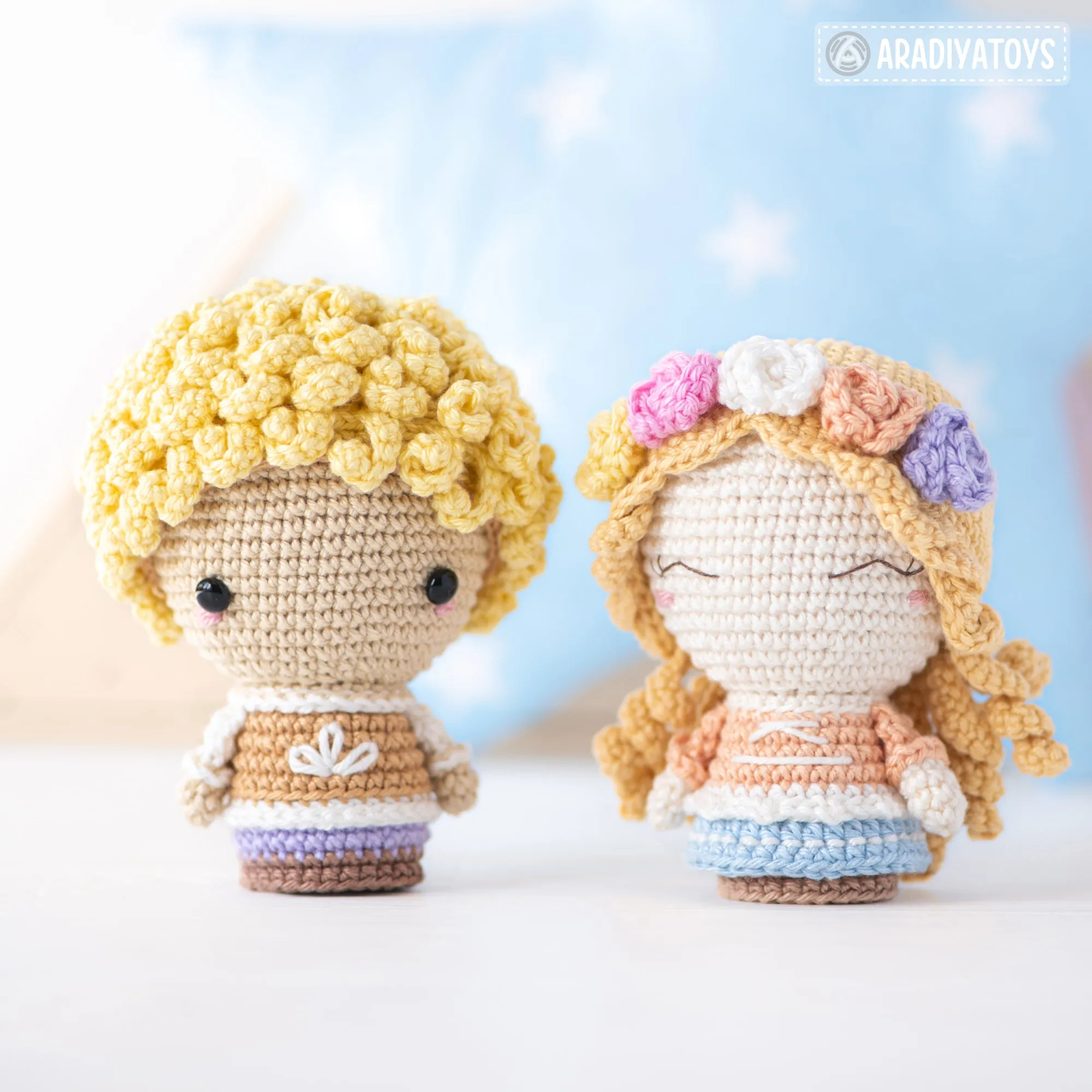 The Lost Prince and Princess from “AradiyaToys Minis” collection / crochet pattern by AradiyaToys (Amigurumi tutorial PDF file)