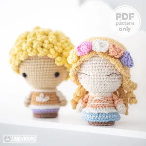 The Lost Prince and Princess from “AradiyaToys Minis” collection / crochet pattern by AradiyaToys (Amigurumi tutorial PDF file)