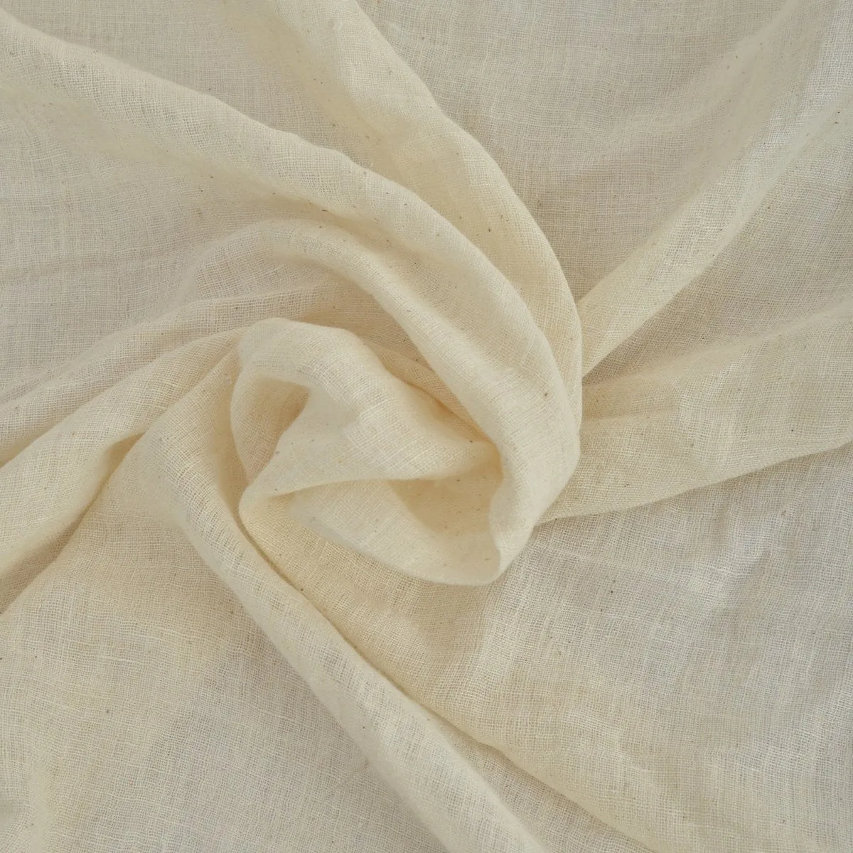 White Handwoven Organic Cotton Fabric