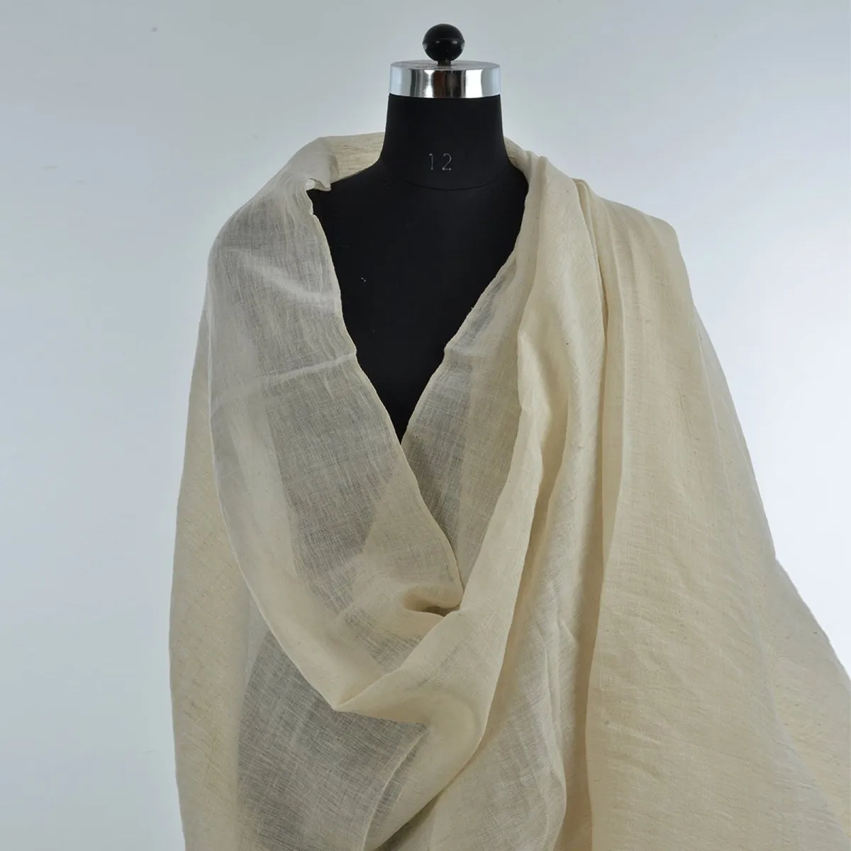 White Handwoven Organic Cotton Fabric