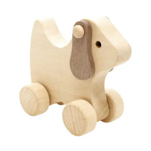 Wooden Dog Push Along - Socks