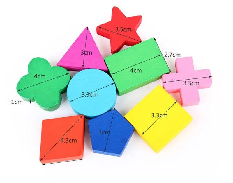 Wooden Geometric Shape Puzzle Toy Early Learning Educational Toys For Children Play Games Gift Colorful Baby Kids Wooden Toys